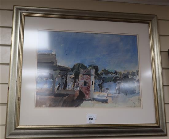 Anthony Eyton (1923-) watercolour, Udaipur, signed in pencil, 40 x 54cm